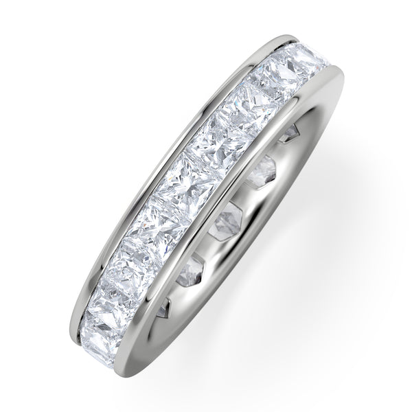 Mens 5ct G/Vs Diamond 18K White Gold Full Band Ring